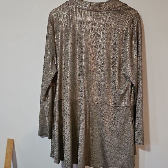 Susan Graver Silver Cardigan Sweater - Picture 5 of 5